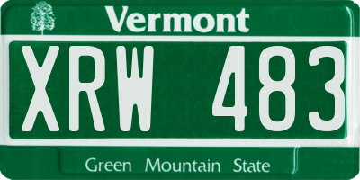 VT license plate XRW483