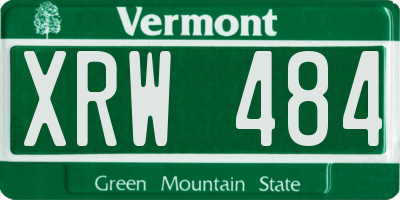 VT license plate XRW484