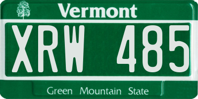 VT license plate XRW485