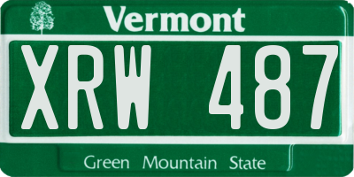 VT license plate XRW487
