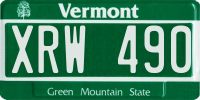 VT license plate XRW490