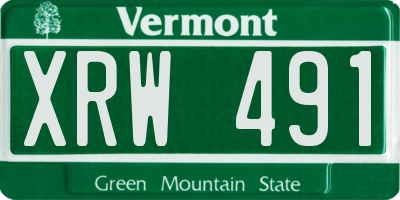 VT license plate XRW491