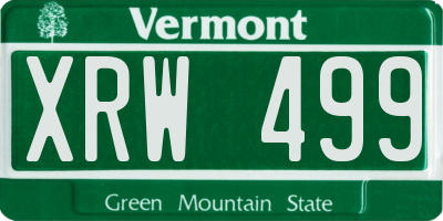 VT license plate XRW499