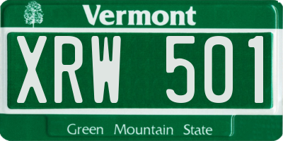 VT license plate XRW501