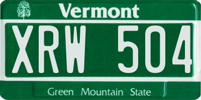 VT license plate XRW504
