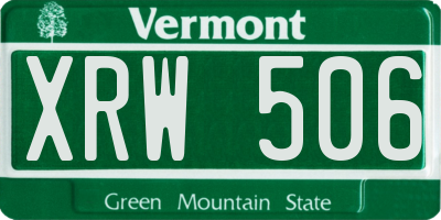 VT license plate XRW506