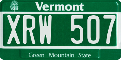 VT license plate XRW507
