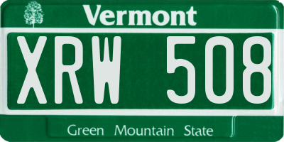 VT license plate XRW508