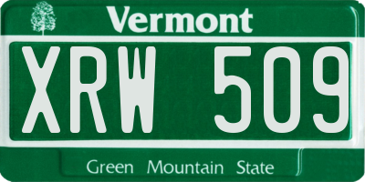 VT license plate XRW509
