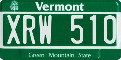 VT license plate XRW510