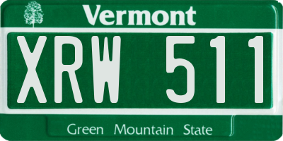 VT license plate XRW511