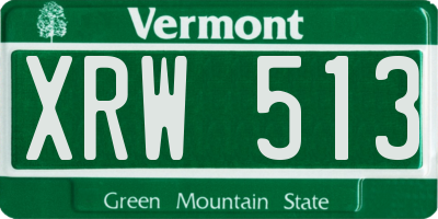 VT license plate XRW513