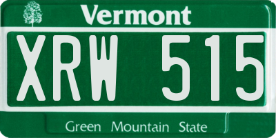 VT license plate XRW515