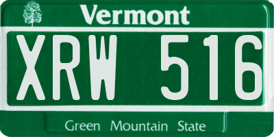 VT license plate XRW516