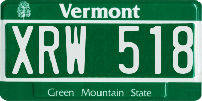 VT license plate XRW518