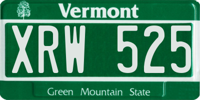 VT license plate XRW525