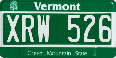 VT license plate XRW526