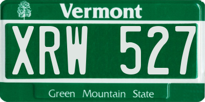 VT license plate XRW527