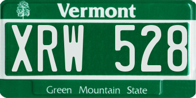 VT license plate XRW528