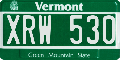 VT license plate XRW530