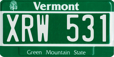 VT license plate XRW531
