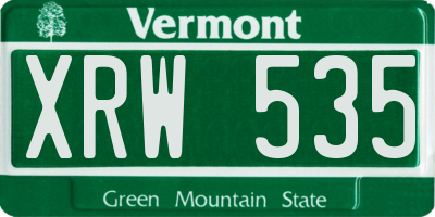 VT license plate XRW535