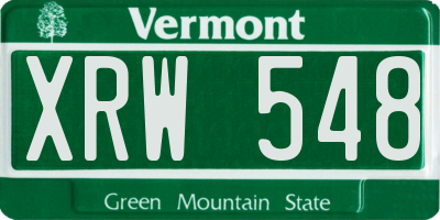 VT license plate XRW548