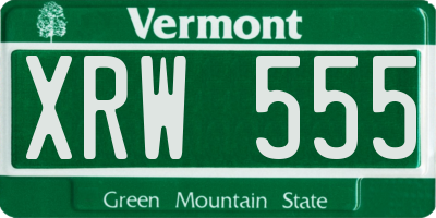 VT license plate XRW555