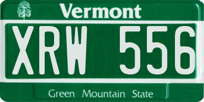VT license plate XRW556