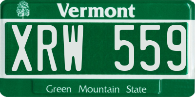 VT license plate XRW559