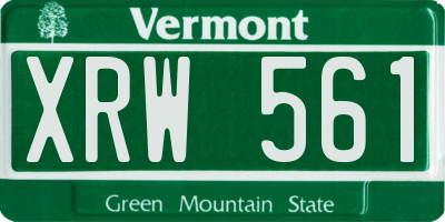VT license plate XRW561