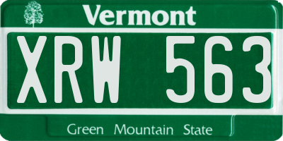 VT license plate XRW563