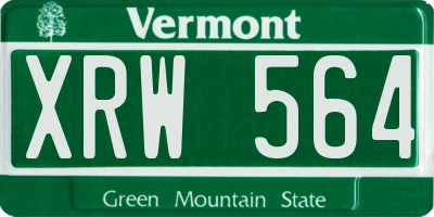 VT license plate XRW564
