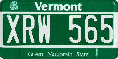 VT license plate XRW565