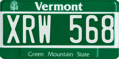 VT license plate XRW568