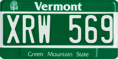 VT license plate XRW569