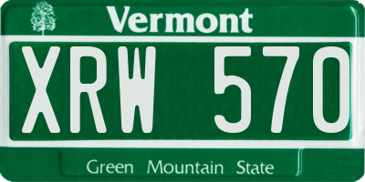 VT license plate XRW570