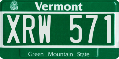 VT license plate XRW571