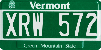VT license plate XRW572