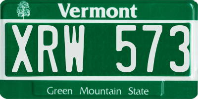 VT license plate XRW573