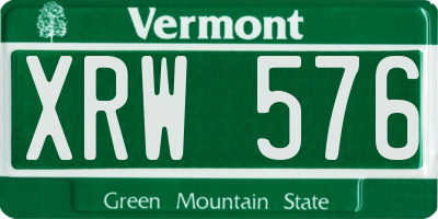VT license plate XRW576
