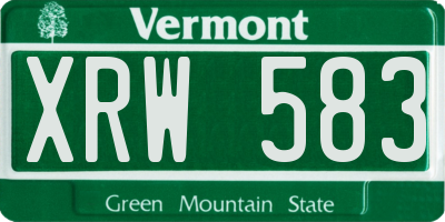VT license plate XRW583