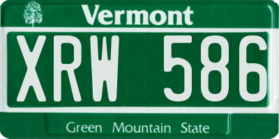 VT license plate XRW586