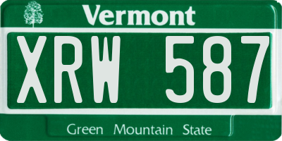 VT license plate XRW587