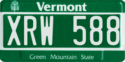 VT license plate XRW588