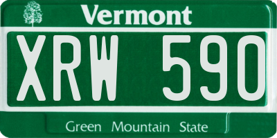 VT license plate XRW590