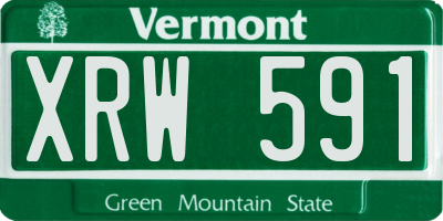 VT license plate XRW591