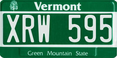 VT license plate XRW595