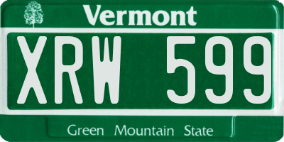VT license plate XRW599