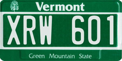 VT license plate XRW601